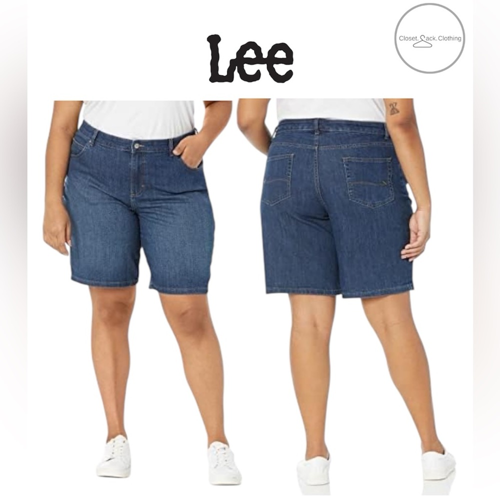 Lee Plus Size Kathy Bermuda Shorts in Journey Blue Wash Size 16W Medium